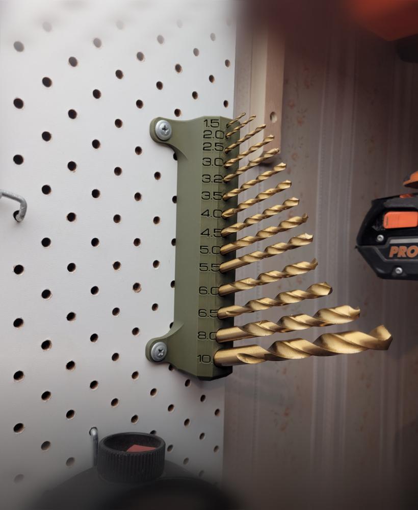 vertical peg board drill bit holder 3d model