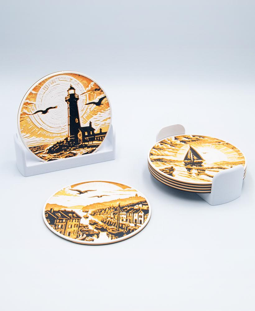 Coastal Village Coasters 3d model