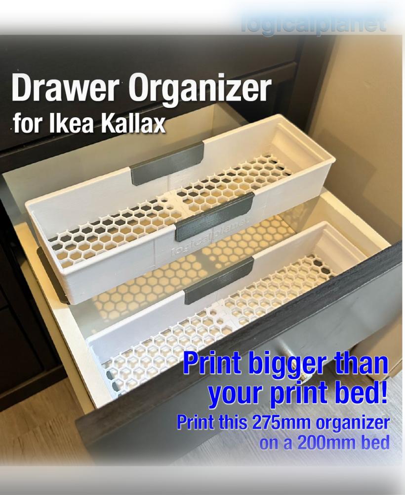 275mm Kallax Drawer Tray Printed on a 200mm bed 3d model