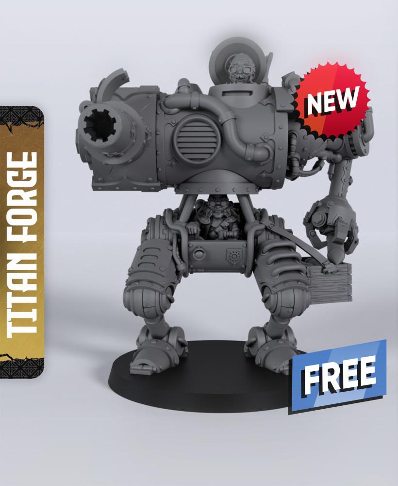 Hero Mech - With Free Dragon Warhammer - 5e DnD Inspired for RPG and Wargamers 3d model