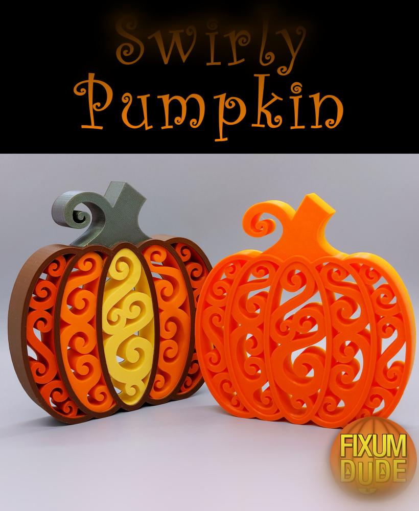 Swirly Pumpkin Decoration 3d model