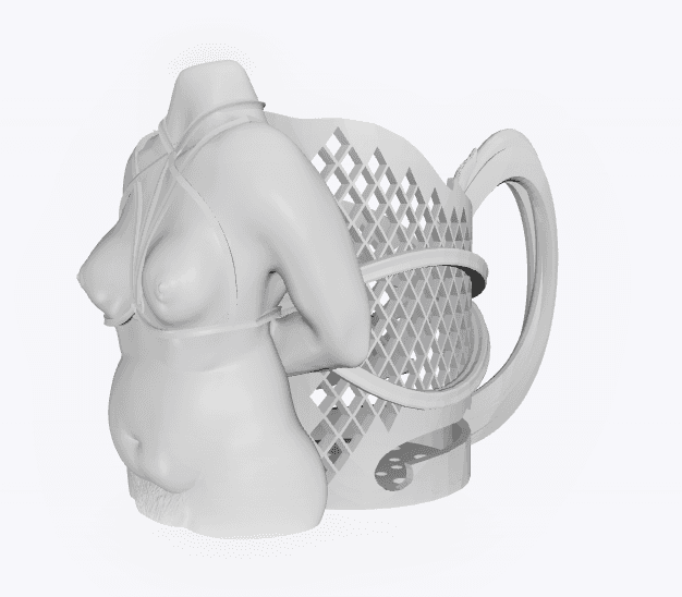 Lady Drinking Can Holder (nsfw) 3d model