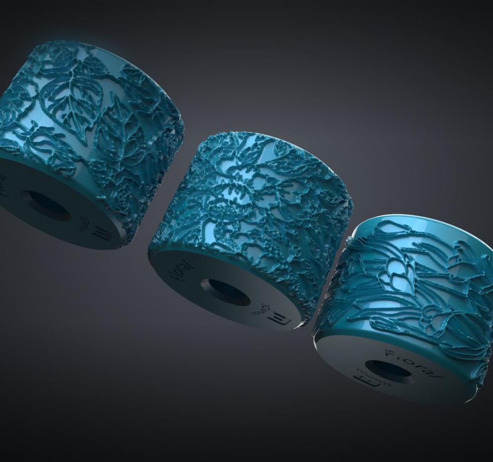 Texture Rollers Floral middle Vol.1 (1-3) 3d model