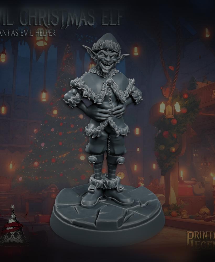 Evil Christmas Elf 02 (25mm Base) 3d model