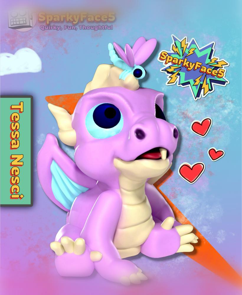 Bo the Baby Dragon and Peep the Dragonfly 3d model