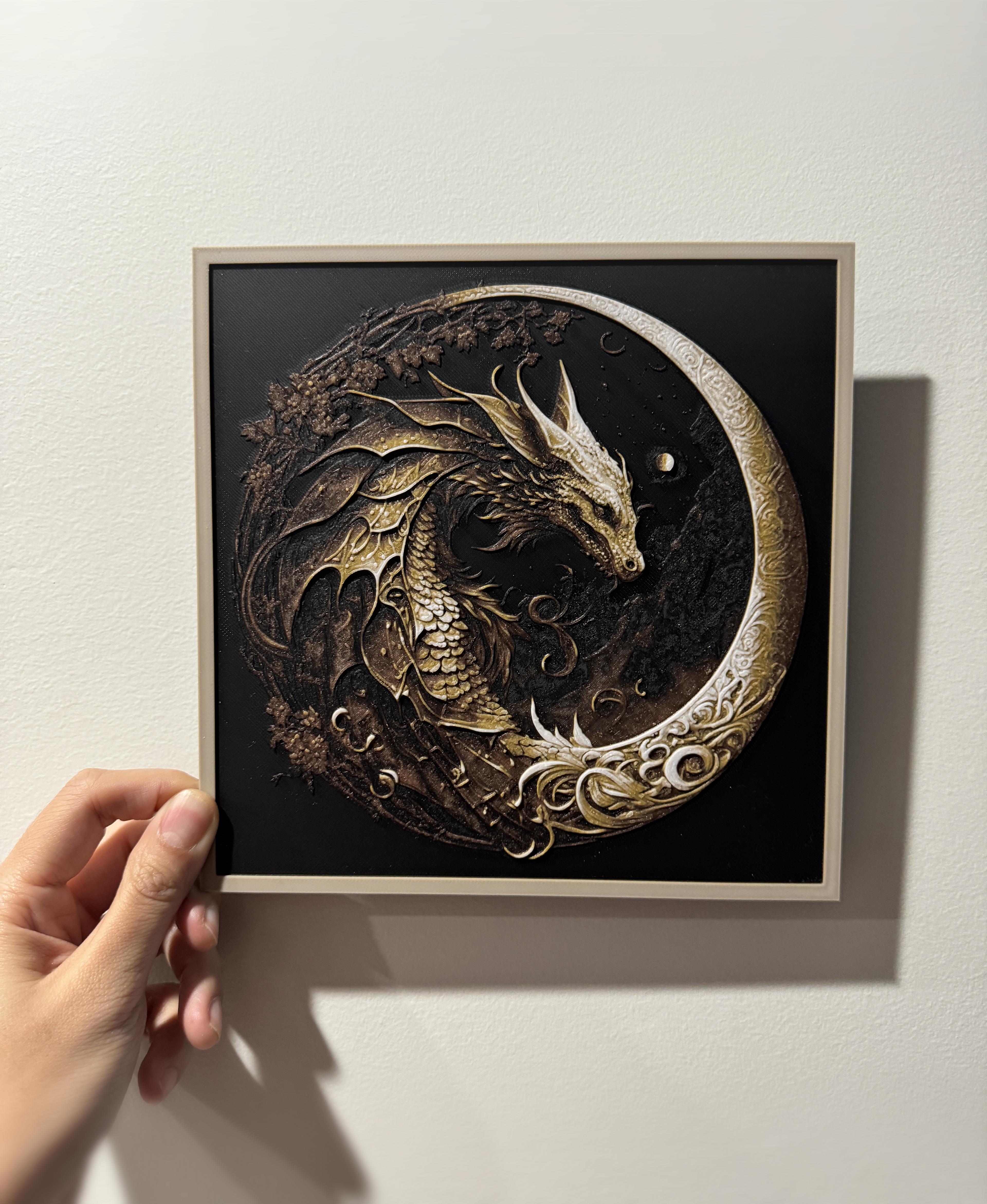 Moon Dragon - HueForge Print 3d model