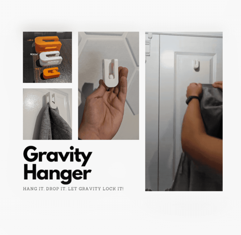 GravityHanger-Hang it-drop it-let gravity lock it 3d model