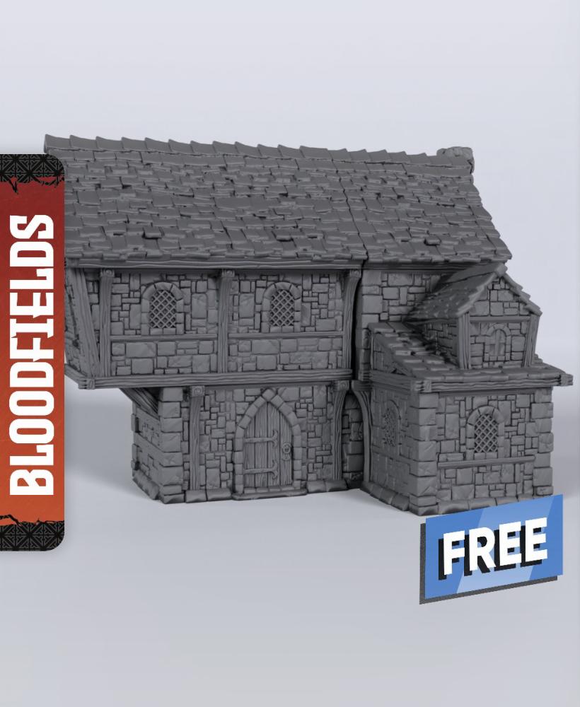 Large Building - With Free Dragon Warhammer - 5e DnD Inspired for RPG and Wargamers 3d model