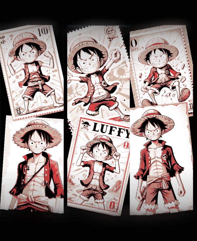 Mailing Fun - Luffy D. Monkey, One Piece, character stamps on bookmarks 3d model