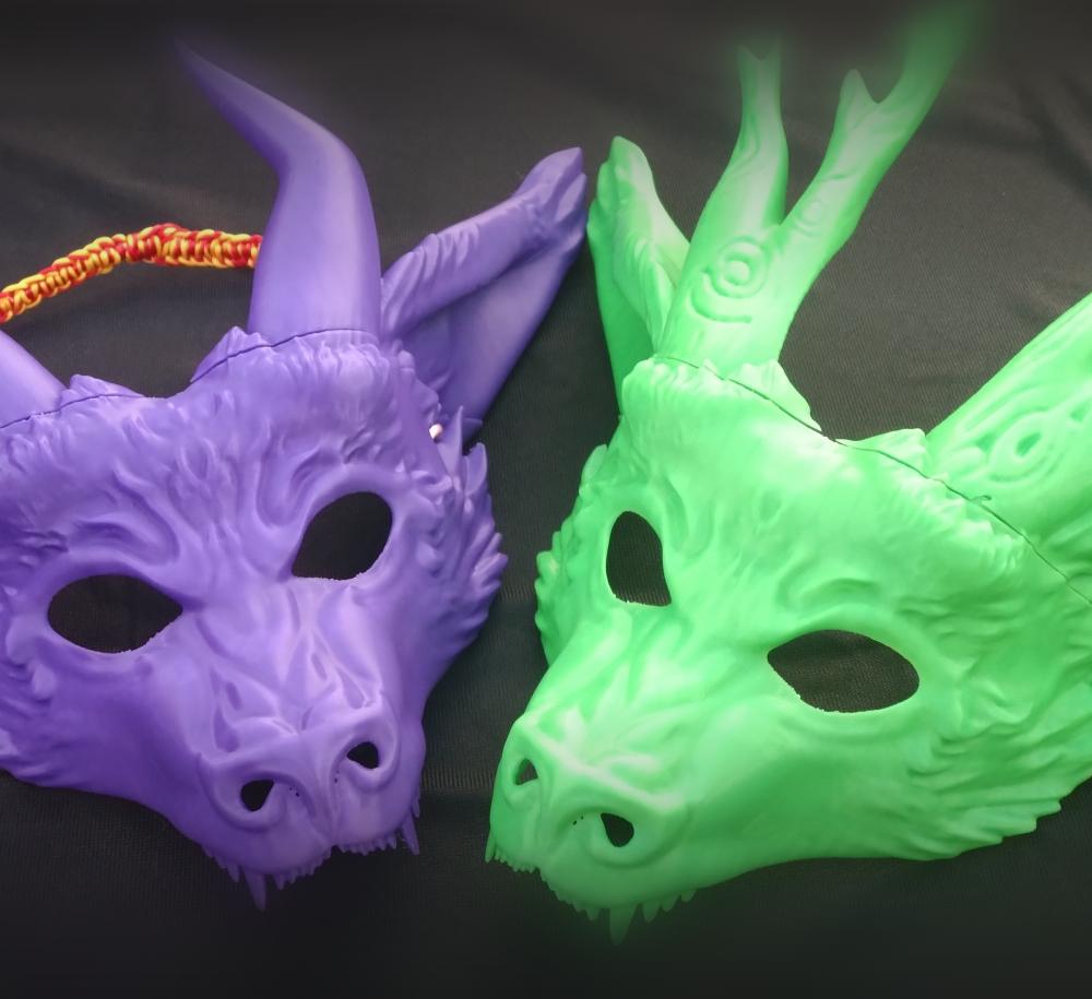 Year of the Dragon Masquerade Masks 3d model