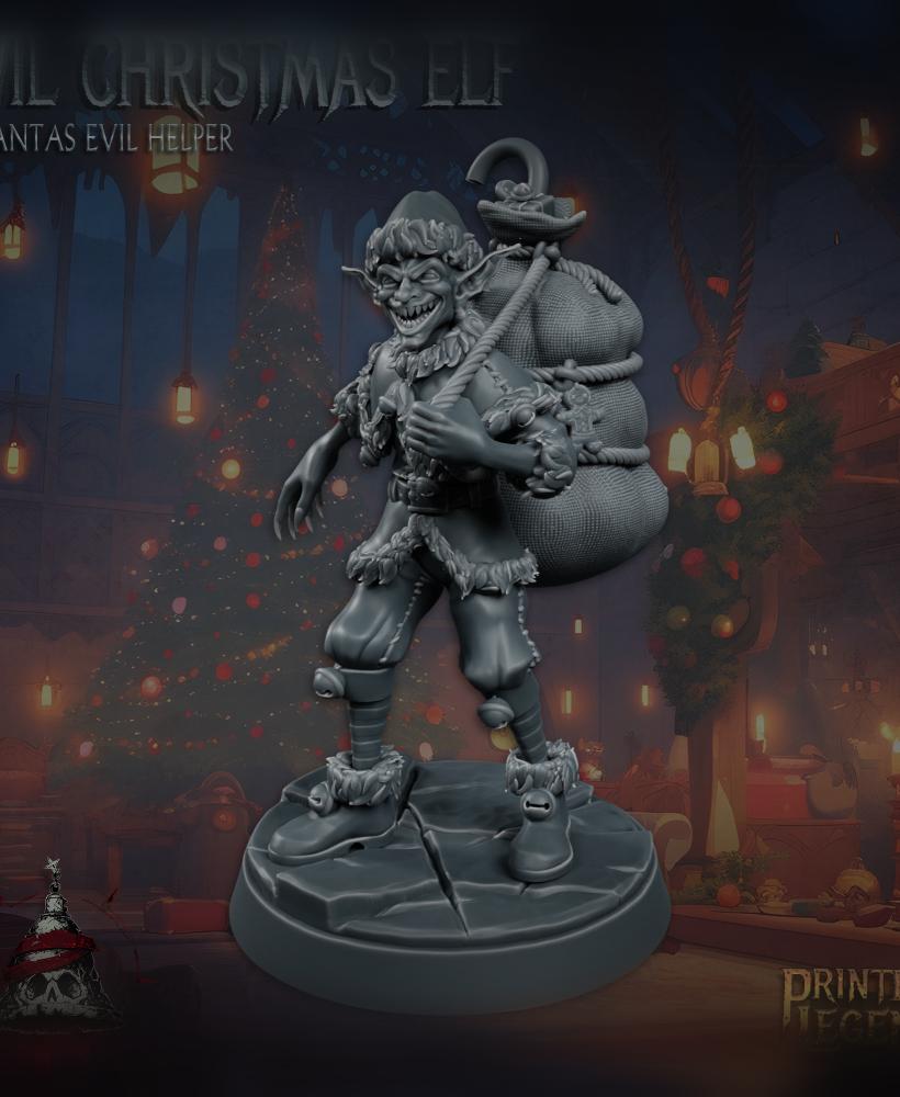 Evil Christmas Elf 03 (25mm Base) 3d model