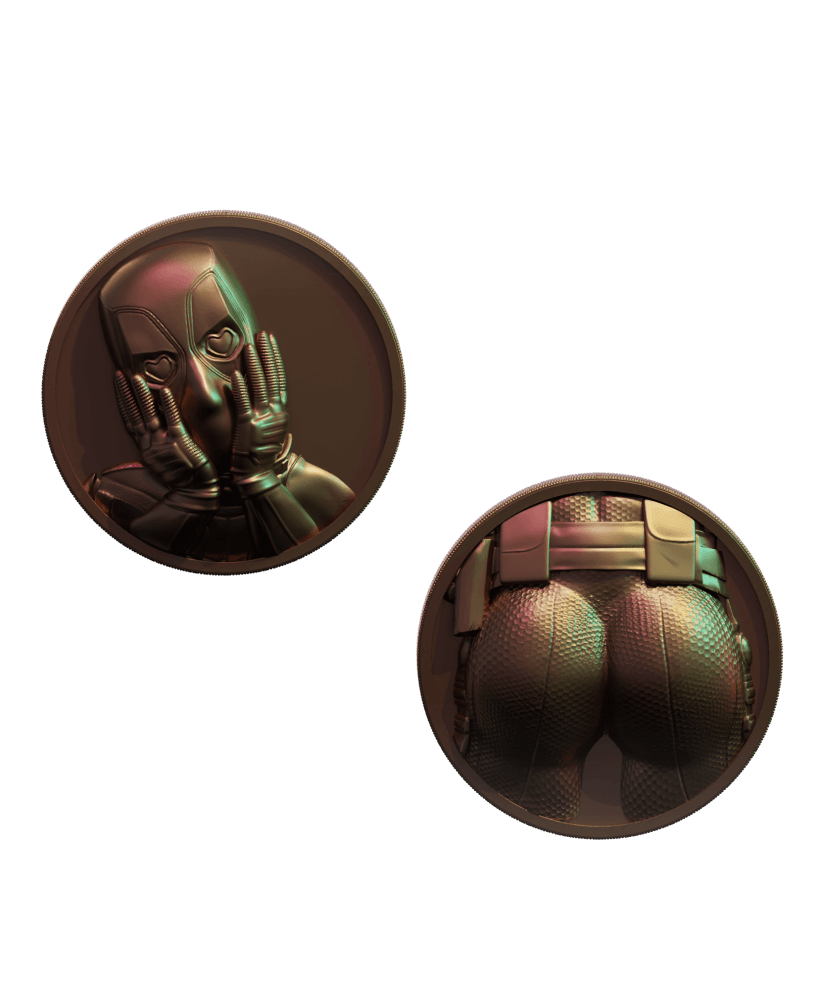 Deadpool Butt Coin 3d model