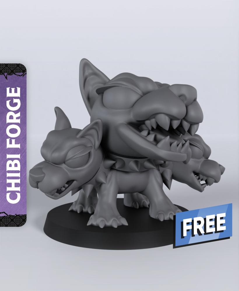 Cerberus Chibi - With Free Dragon Warhammer - 5e DnD Inspired for RPG and Wargamers 3d model