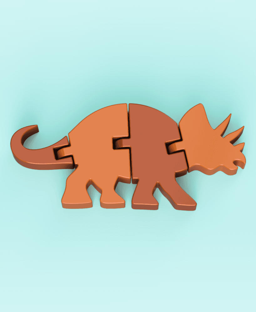 Articulated Triceratops Dinosaur  3d model