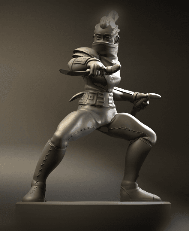 Female Rogue 35mm DnD Mini (Battle Pose) 3d model