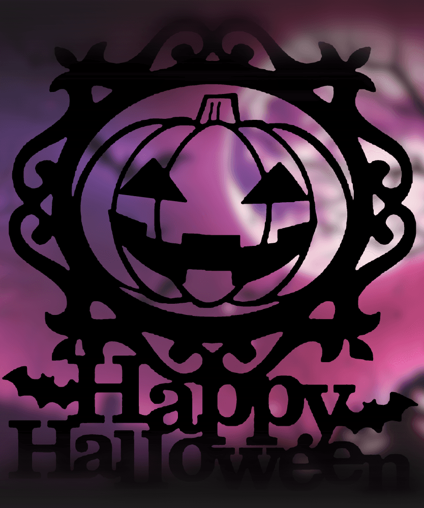 Happy Halloween Pumpkin Sign - 2D Wall Art 3d model