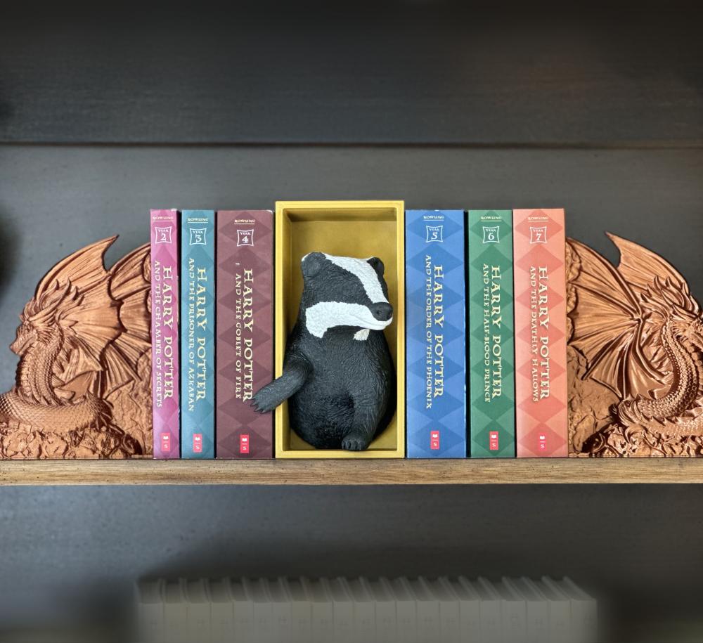 Badger Emerging- Hufflepuff Inspired Book Nook 3d model