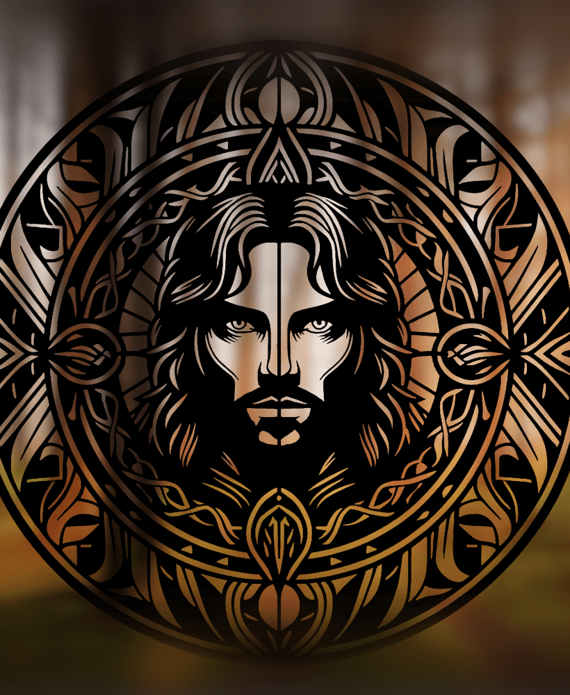 Aragorn Mandala Art – 2D Geometric Wall Art (Stained Glass Style) 3d model