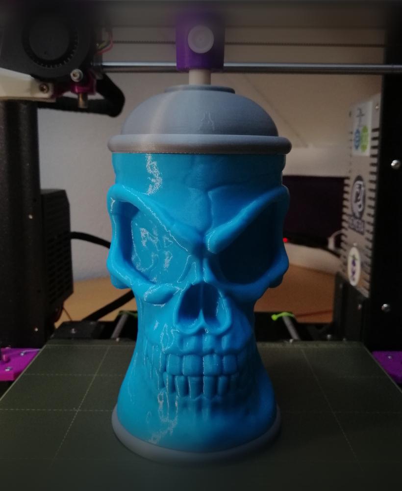 Skull Paint can - Multi and single color 3d model