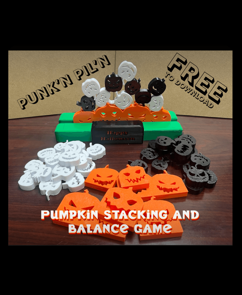 Punk'N Pil'N - Fun Halloween Stacking and Balance Game for all Ages - Stack your Jack-O-Lanterns! 3d model