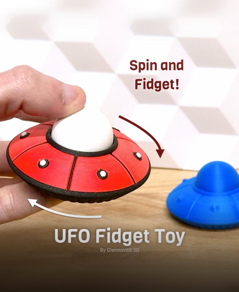 UFO Fidget Toy (spin and play) 3d model