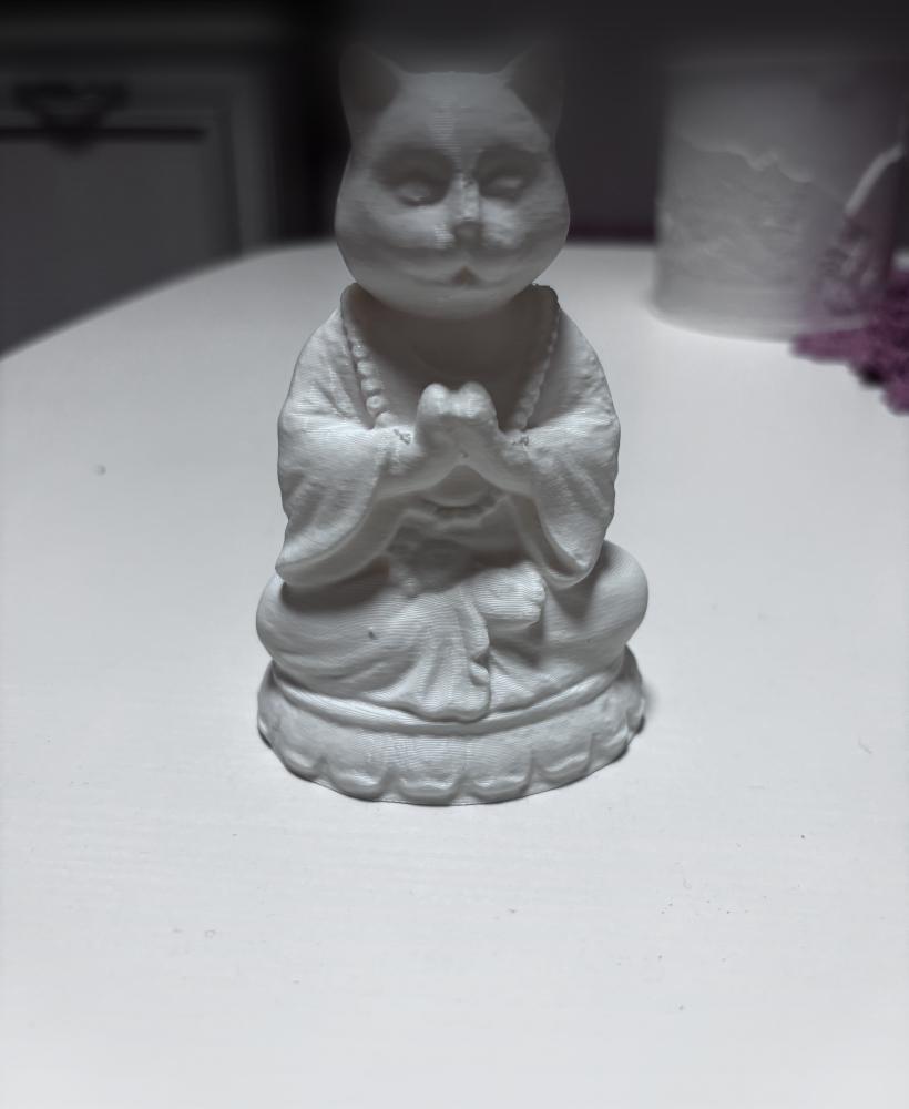 Meditating cat sculpture 3d model