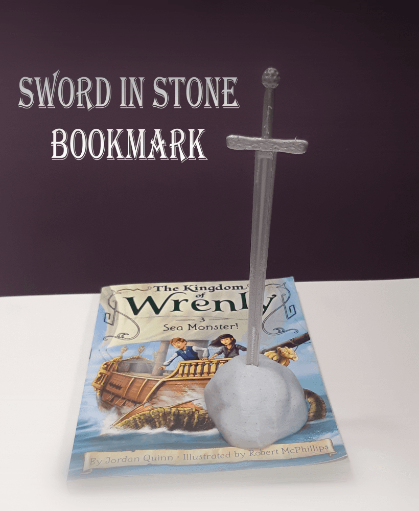 Excalibur Bookmark - Sword with Stone Bookmark Holder 3d model