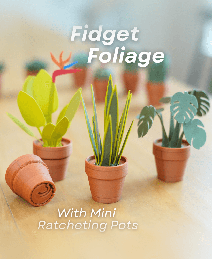 Fidget Foliage - Fidget Toy with Ratcheting Pot - Pocket Plants 3d model