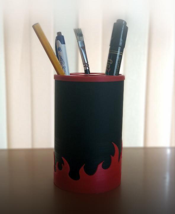 Pencil Cup - Fire 3d model