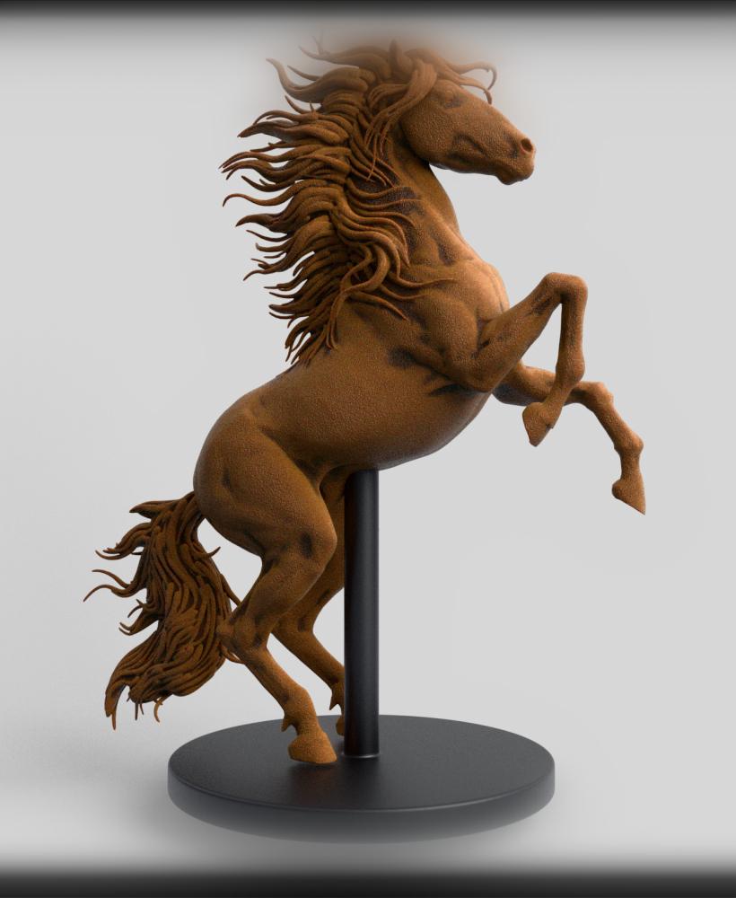 Horse Statue 3D Model - Elegant Equine Sculpture 3d model