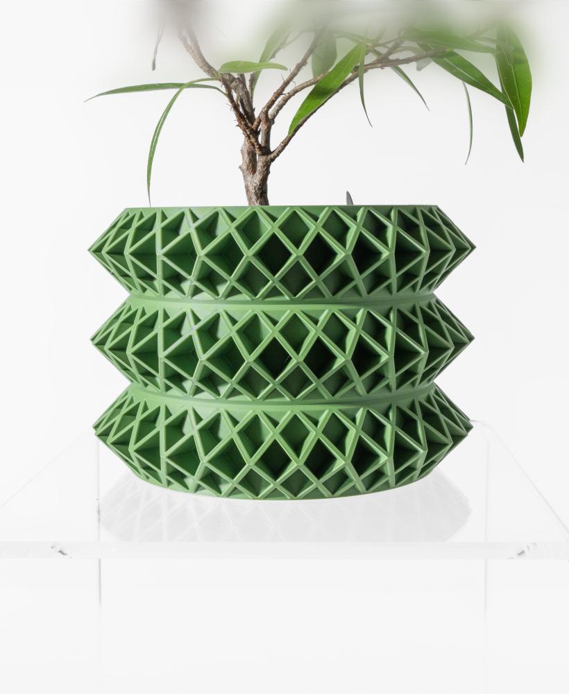 The Tomo Planter Pot with Drainage Tray & Stand: Modern and Unique Home Decor for Plants 3d model