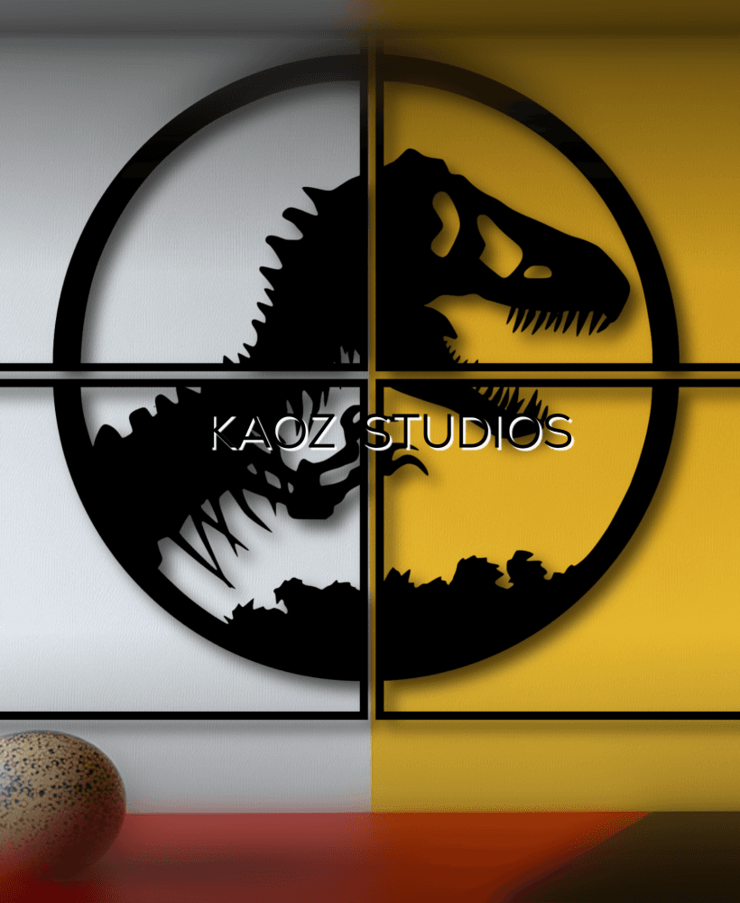 EXTRA LARGE Jurassic Park Logo Wall Art Dinosaur wall decor 3d model