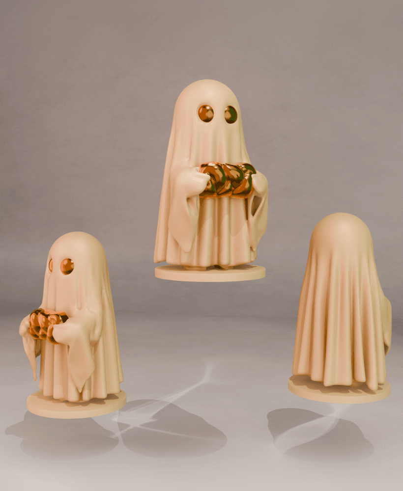 Halloween Ghost with Bread 3d model