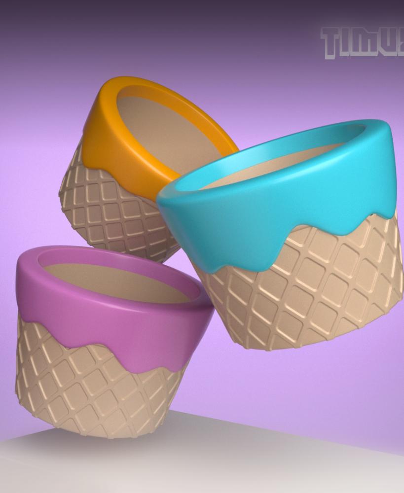 ICE CREAM POT - PENHOLDER 3d model