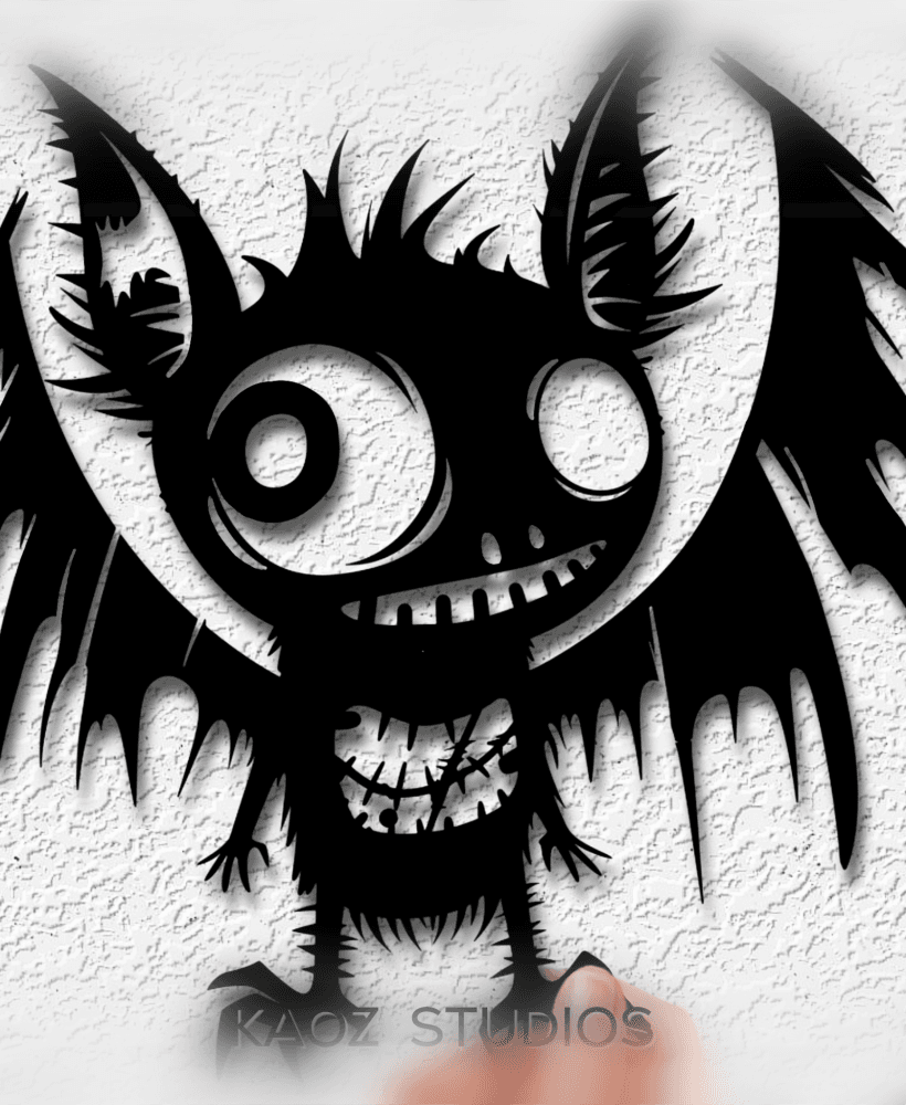 voodoo bat wall art halloween wall decor party decoration 3d model