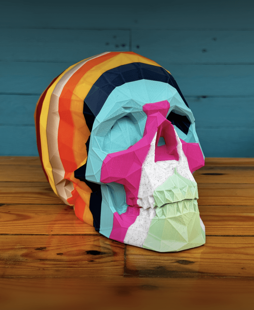 Low poly skull horazontal split.3mf 3d model