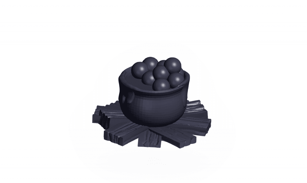 Cauldron with bubbles 3d model