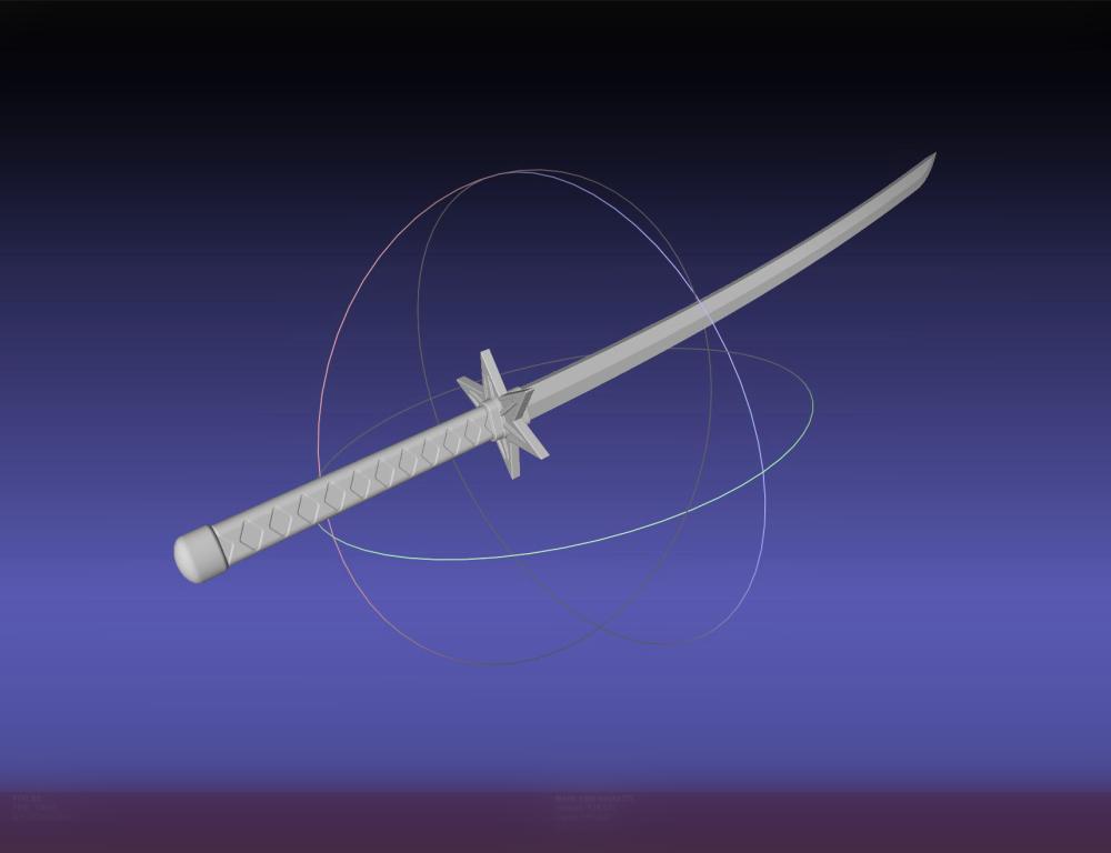 Bleach Saitou Furoufushi Sword And Scabbard 3d model