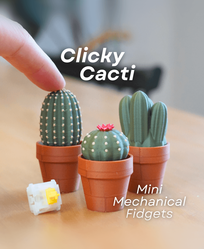 Clicky Cacti - Fidget Toy with Mechanical Switches - Pocket Plants 3d model