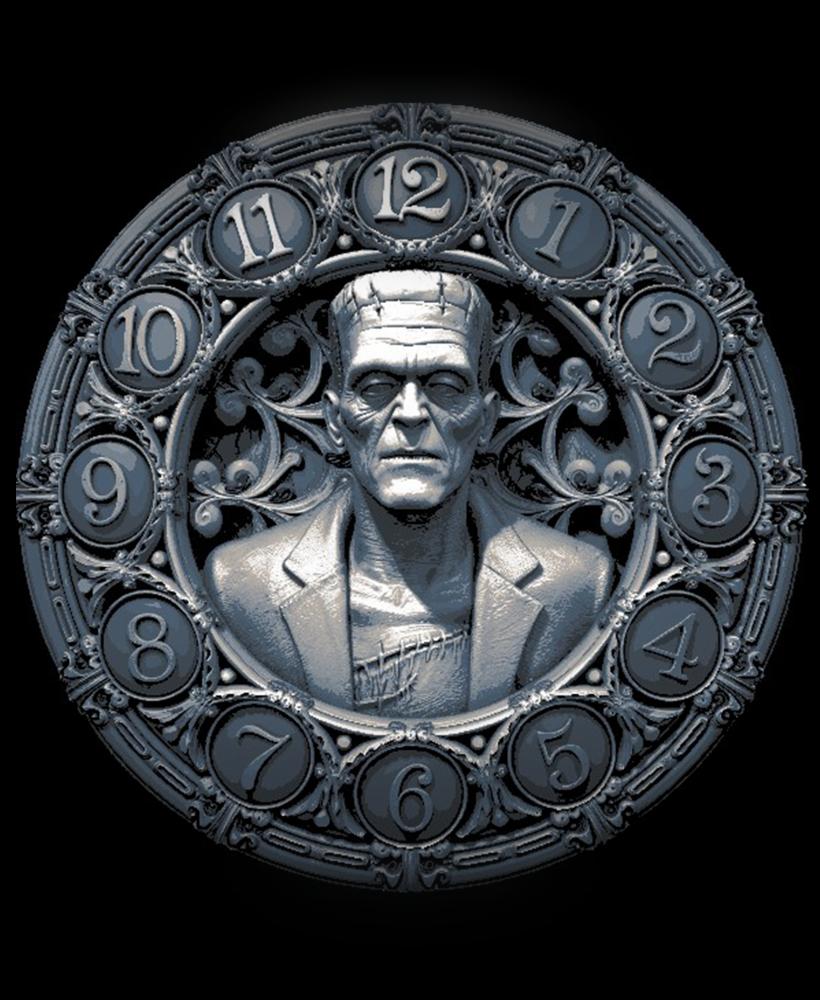 Doctor Frankenstein's Monster Clock Face for Halloween 3d model