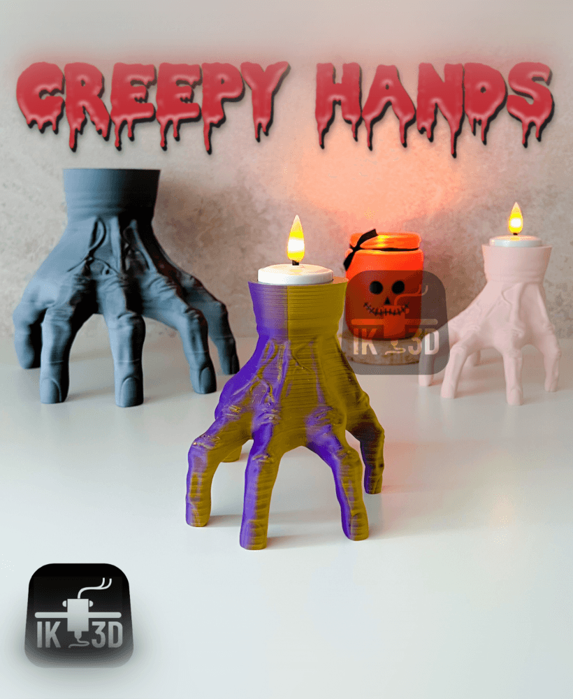 Creepy Hand Figurine + Candle Holder + Pencil Holder / No Supports  3d model