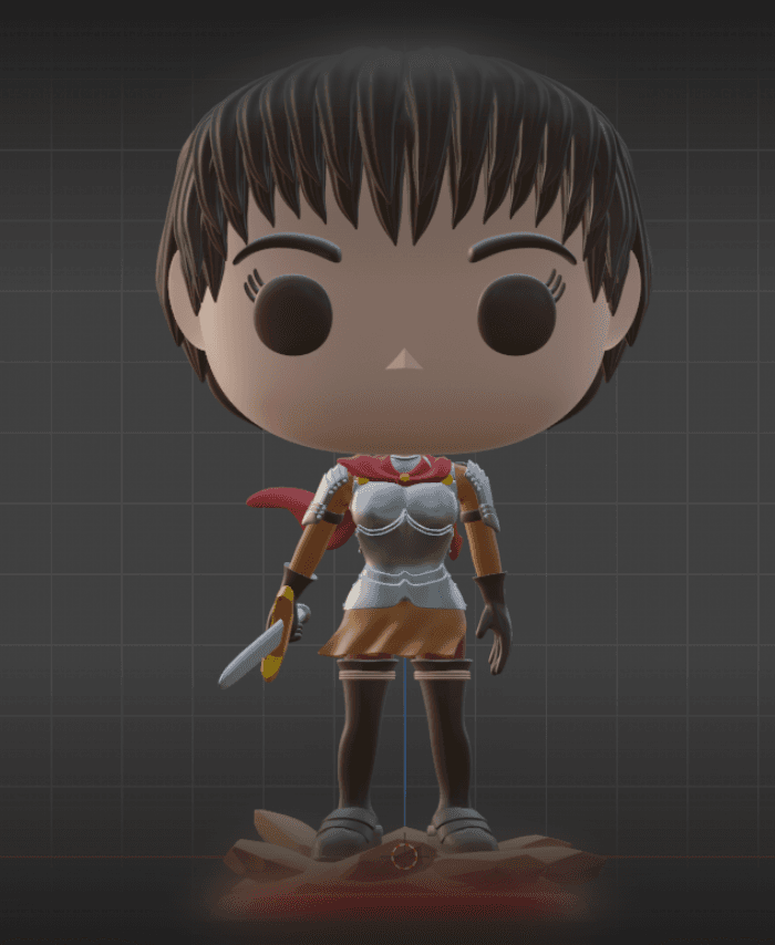 Casca Berserk Funko style 3d model