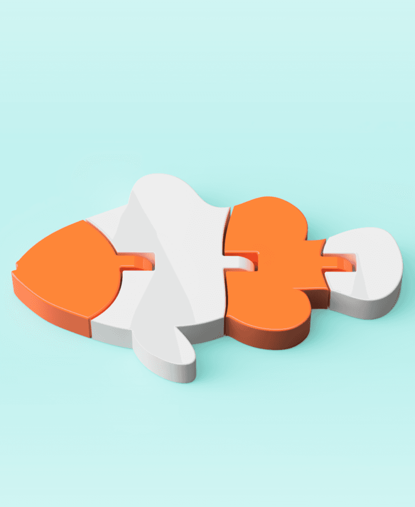 Articulated Clown Fish 3d model