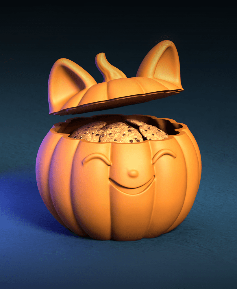 Cat-O-Pumpkin Treat Box 3d model