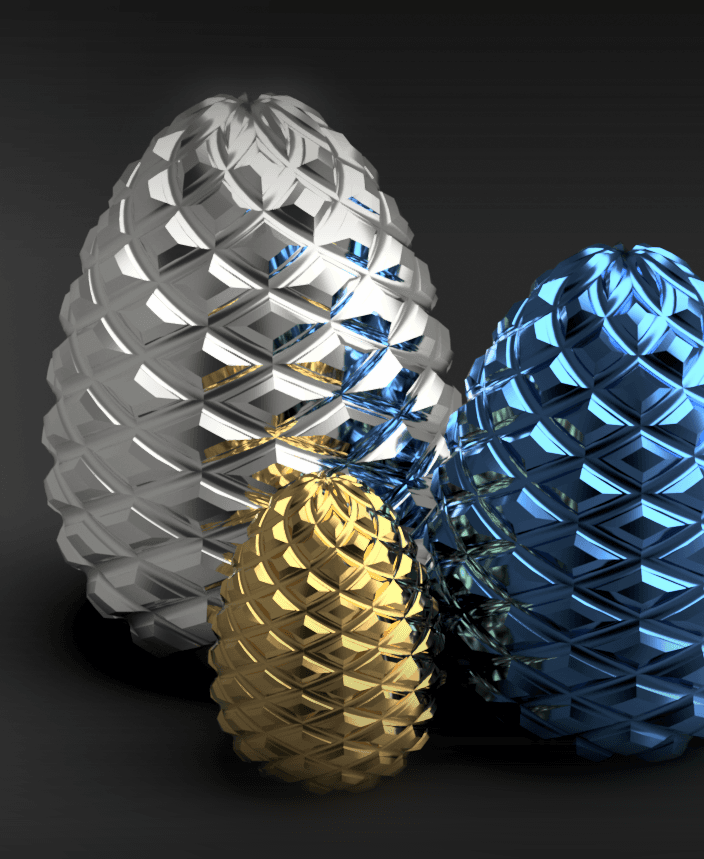 Large Pinecone Egg 3d model