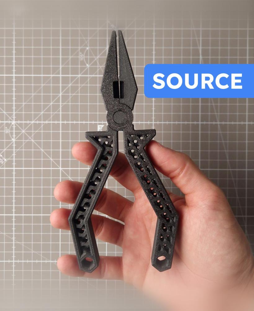 Pliers - 3D printable tool - Editable file (Autodesk Fusion + STEP) 3d model