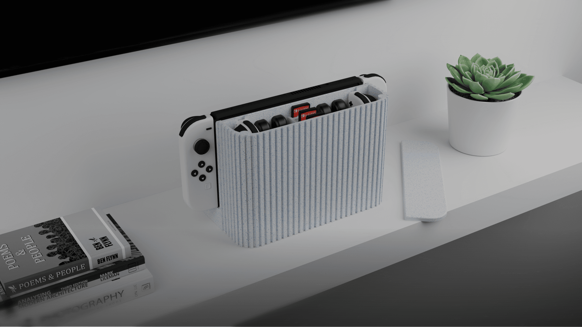 Modern OLED Nintendo Switch Dock (Organizer) - Full Panels 3d model