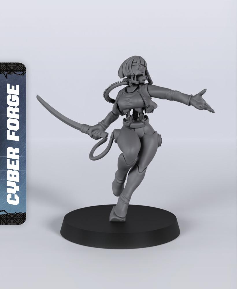 Rena Ledspitter - With Free Cyberpunk Warhammer - 40k Sci-Fi Gift Ideas for RPG and Wargamers 3d model