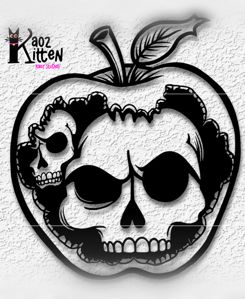 cursed apple wall art halloween decor poison forbidden fruit  3d model