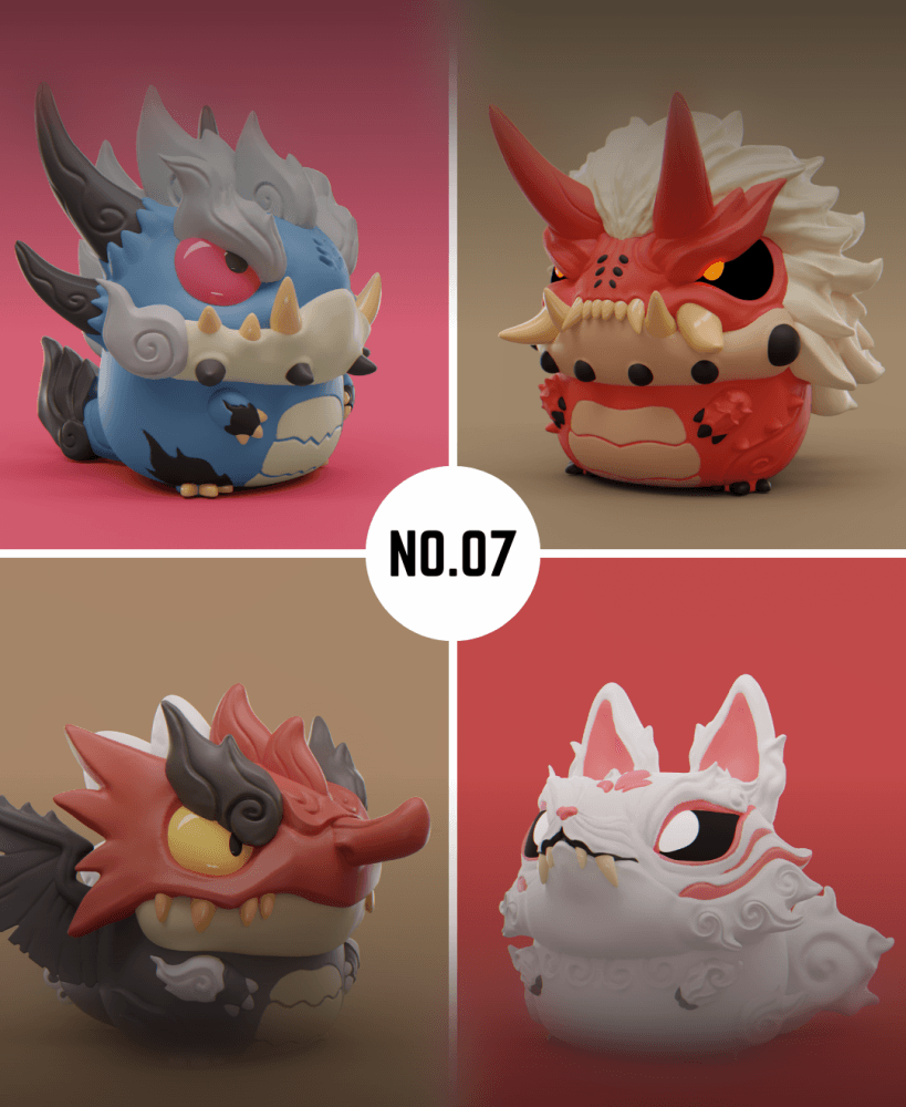 Grumpii 3D Printable Art Toy - Chubbii Series - Set 7 3d model